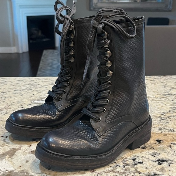 NWT $178 Free People Sante Fe Lace-up Boot 36 = USA 6 Black - Picture 4 of 16